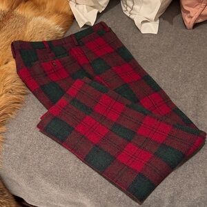 Classic Red and Green Plaid Men's Dress Pants